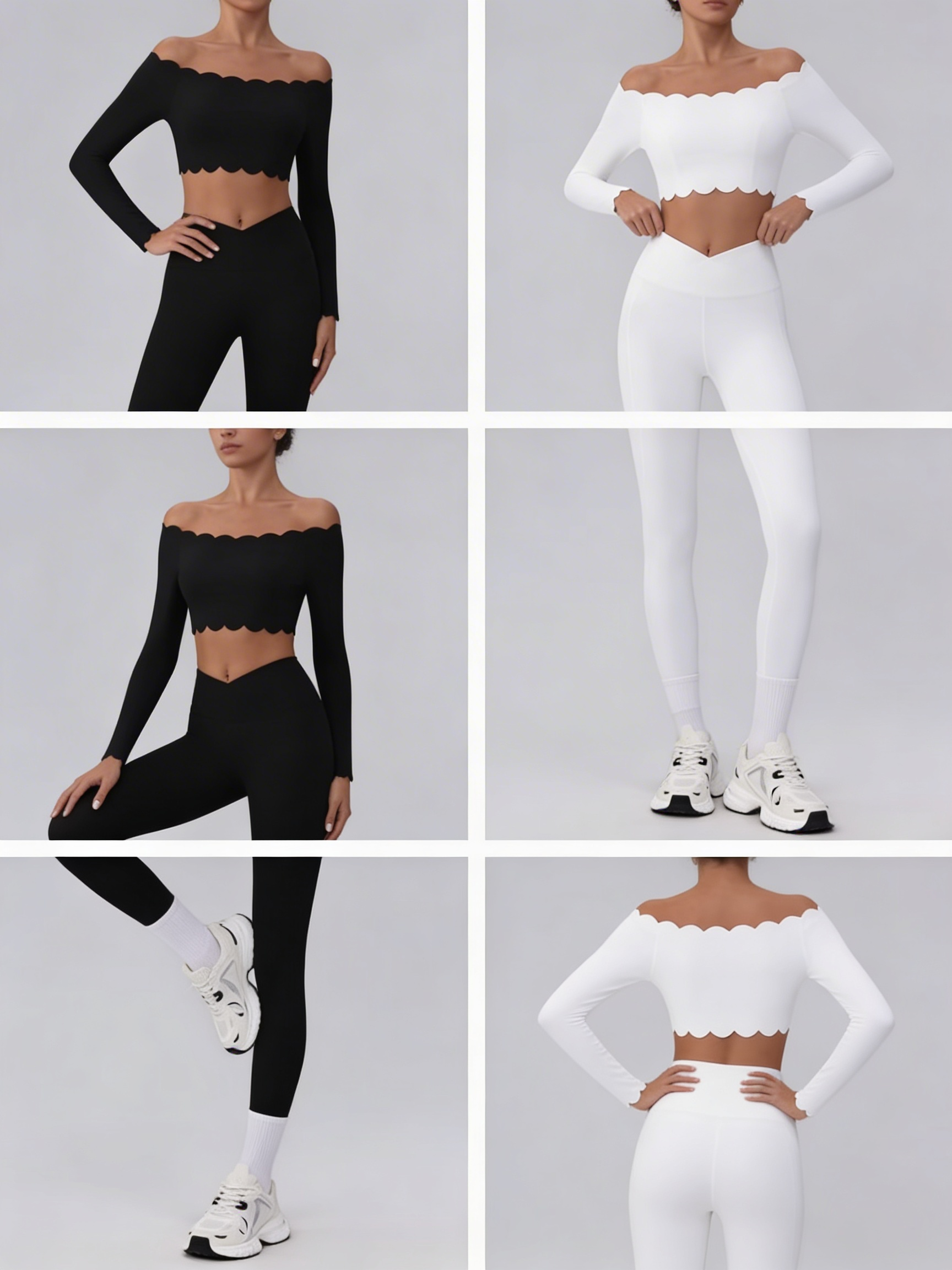 ORVELLA Sculpt Off-Shoulder Scallop Top